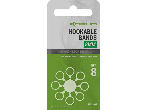 KORUM - Kroužky Smokescreen Hookable Bands 8ks, 8mm