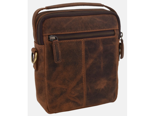 MERCUCIO - Pánské kožené crossbody - tmavěhnědá kůže hunter V 250904-2