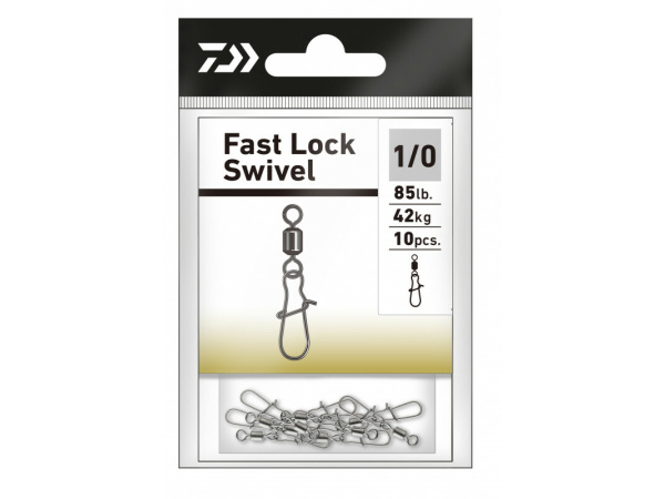 DAIWA - Pevnostní obratlík s karabinou Fast lock swivel bal.10ks