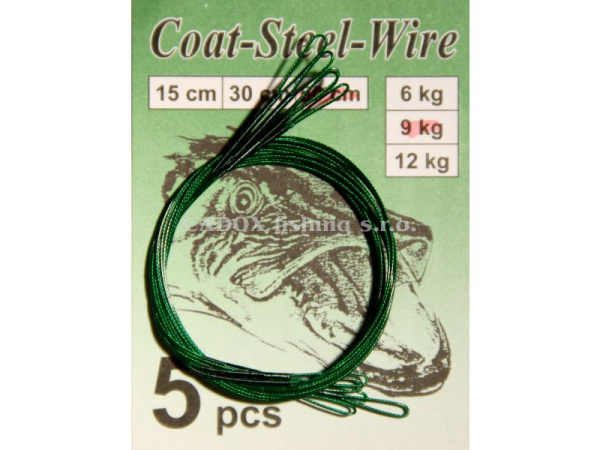 Carp System - Lanko ocelové s plastovým povrchem a očky - 30cm - 6kg