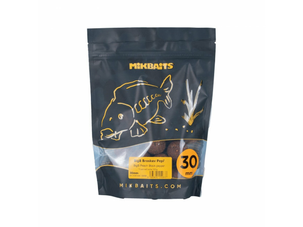 Mikbaits - Boilie BigB 30mm 300g - Broskev/black pepper