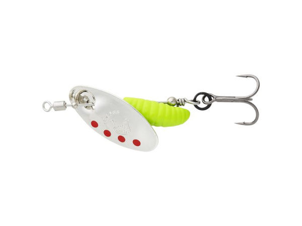 SAVAGE GEAR - Třpytka Grub Spinner - Silver Red Lime