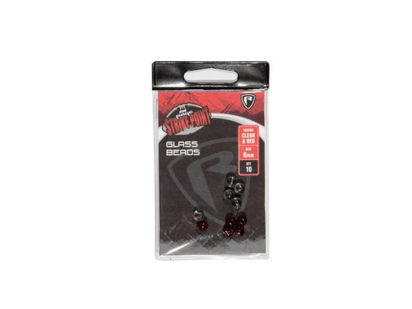 FOX - Rage Skleněné Korálky Strike Point Clear And Red Glass Beads, 6mm, 10ks