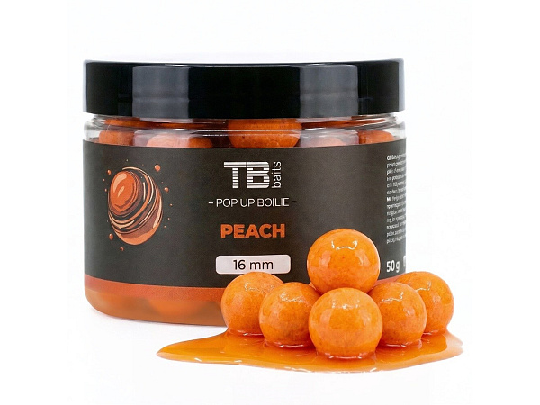 TB Baits Dipované Pop Up Peach + NHDC 50 g - 12 mm