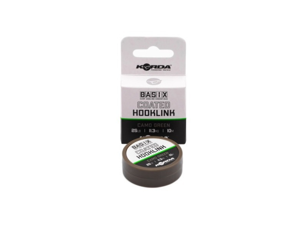 KORDA Návazcová Šňůrka Basix Coated Hooklink Camo Green 10 m 25 lb