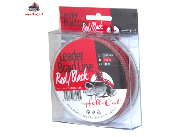 Hell-Cat Návazcová šňůra Leader Braid Line Red/Black, 20m