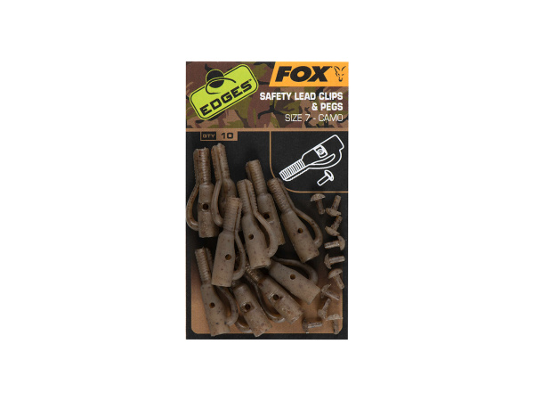 FOX - Závěsky Edges Camo Safety Lead Clips & Pegs, Vel. 7