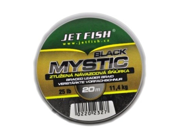 JET FISH - Návazcová šňůra Black Mystic 25lb - 20m