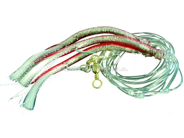 ICE fish - Trubička návazec mix červeno/stříbrný vel : 4/0  3ks 