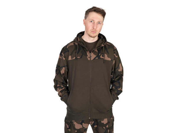 Fox LW Khaki/Camo Split Zip Hoody