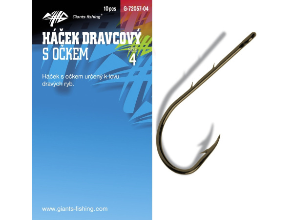 Giants fishing Háček dravcový s očkem 10ks 