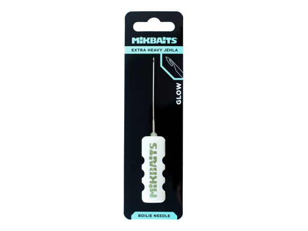 MIKBAITS - Boilie jehla Extra Heavy GLOW bílá bez zobáčku svítící