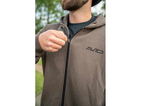 AVID CARP - Mikina Compound Zip Hoodie Brown
