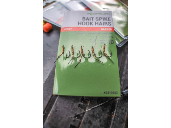 KORUM - Navázané Háčky Bait Spike Hook Hairs Barbed - Vel. 10, 5ks