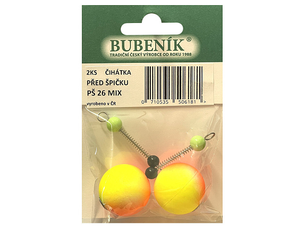 Bubeník - Číhátko před špičku 26mm, 2ks barva žlutá,červená Výprodej