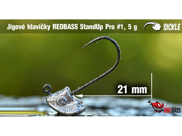 Red Bass - Neváznoucí jigová hlavička StandUp Pro Sickle, vel. 1, bal. 5ks
