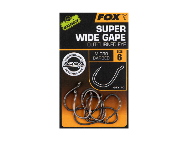 FOX - Háčky Edges Armapoint Super WIDE GAPE OUTTURNED EYE 10ks