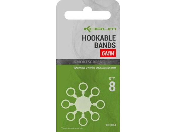 KORUM - Kroužky Smokescreen Hookable Bands 8ks, 6mm