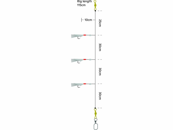 Kinetic - Návazec Sabiki Tio rig 115cm 0,70mm vel.2/0