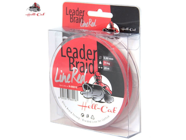 Hell-Cat Splétaná návazcová šňůra Leader Braid Line Red 20m|1.40mm/125kg