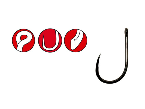 Gamakatsu - Háčky Power carp ring eye barbless, 10ks, NS černé