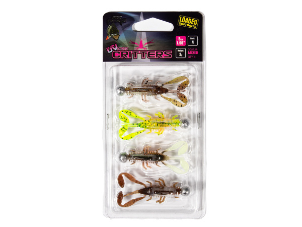 FOX - Rage Gumová Nástraha Ultra UV Micro Critter Mixed Colour Loaded 3g, 5 cm, 4ks