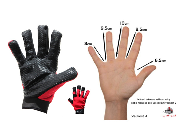Rukavice Hell-Cat černo-červené