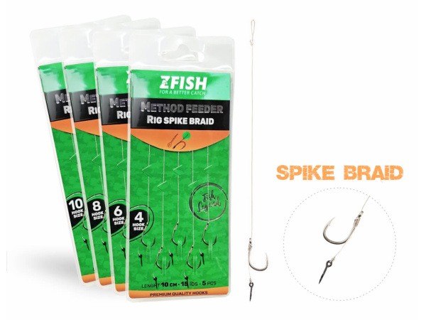 ZFISH - Návazec Method Feeder Rig Spike Braid 5 ks