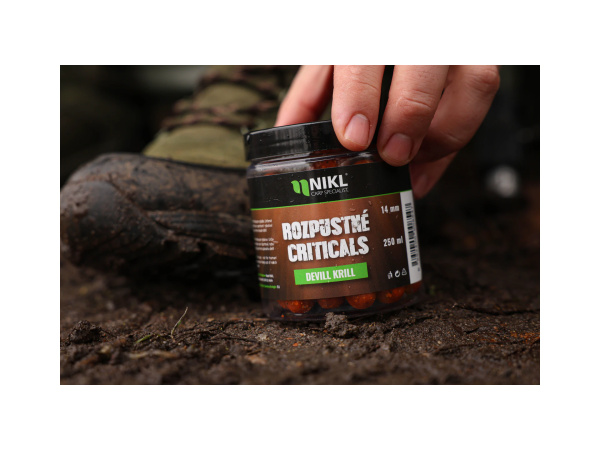 Nikl Rozpustné Criticals boilie Devill Krill 250ml