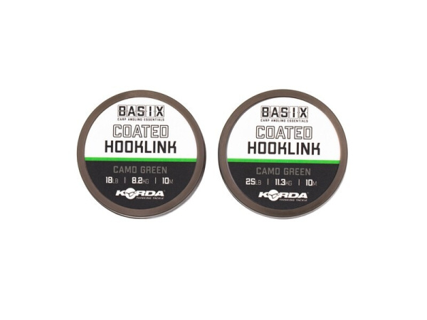 KORDA Návazcová Šňůrka Basix Coated Hooklink Camo Green 10 m 25 lb