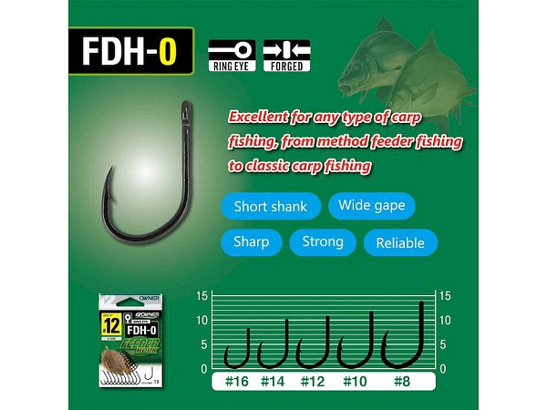 Owner - Háčky FDH-0 FEEDER HOOK s očkem