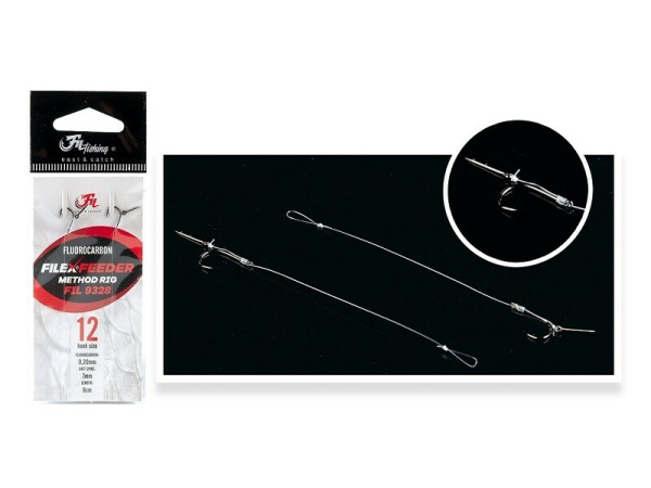 Filfishing - Návazec method feeder fluorocarbon rig, vel. 12, 18mm