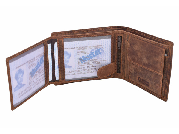 MERCUCIO - Set kožený opasek a kožená peněženka - vzor Sumec