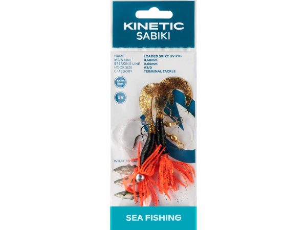 Kinetic - Návazec Sabiki Loaded Skirt UV rig 130cm 0,60mm vel.3/0