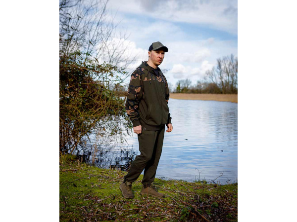 Fox LW Khaki/Camo Split Zip Hoody