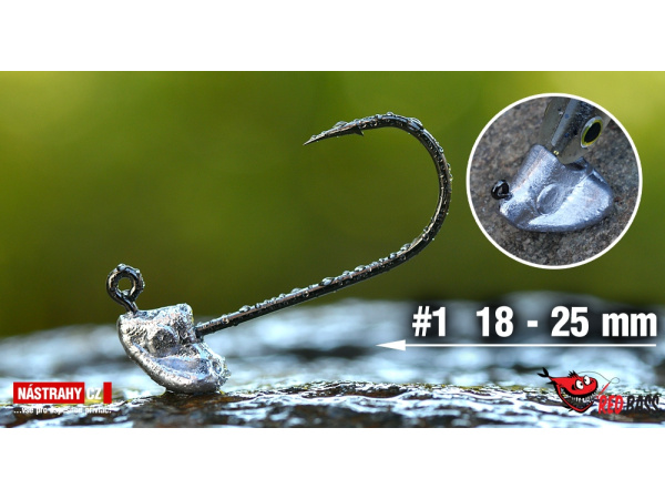 Red Bass - Neváznoucí jigová hlavička StandUp Pro Sickle, vel. 1, bal. 5ks