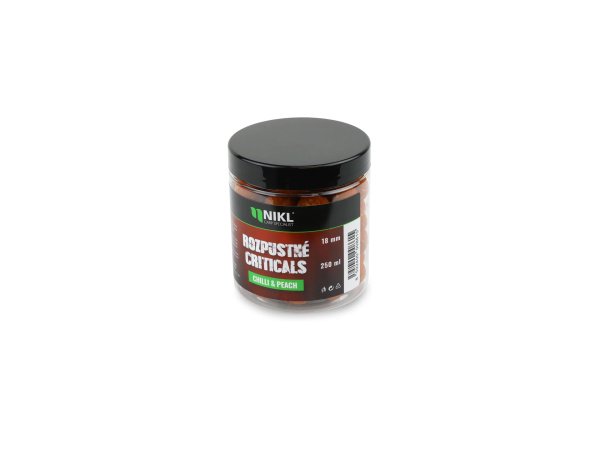 Nikl Rozpustné Criticals boilie Chilli & Peach 250ml
