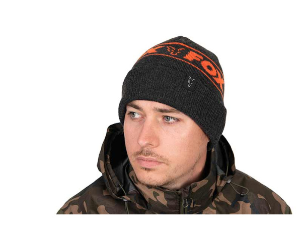Fox Collection Beanie Hat - Black & Orange