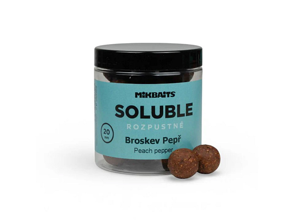 Mikbaits Rozpustné Boilie Soluble Broskev Pepř 250 ml