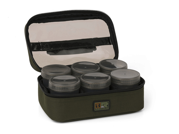 FOX - Pouzdro R Series + 8ks kelímků Hookbaits bag