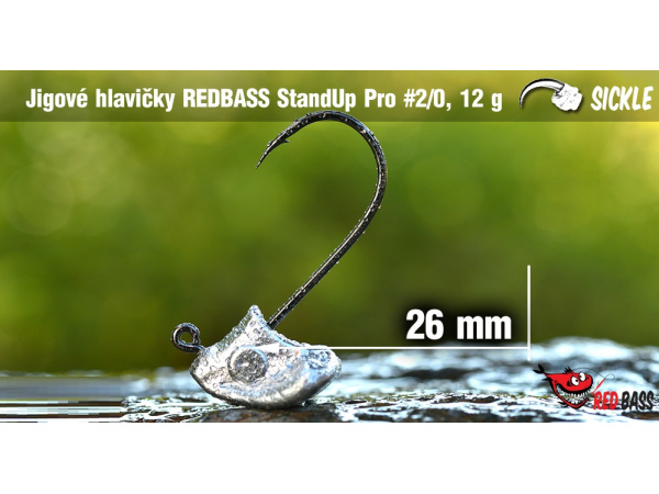 Red Bass - Neváznoucí jigová hlavička StandUp Pro Sickle, vel. 2/0, bal. 5ks