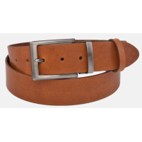 MERCUCIO - Pánský kožený opasek 740 - koňak hladký přezka Vavrinec
