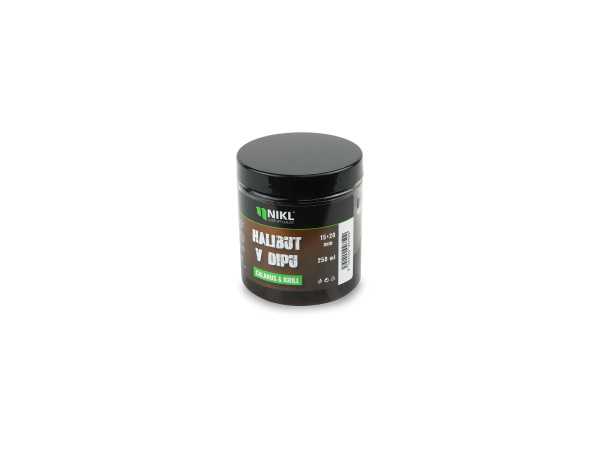 Nikl Black halibut pelety v dipu Calanus & Krill 15+20mm, 250ml