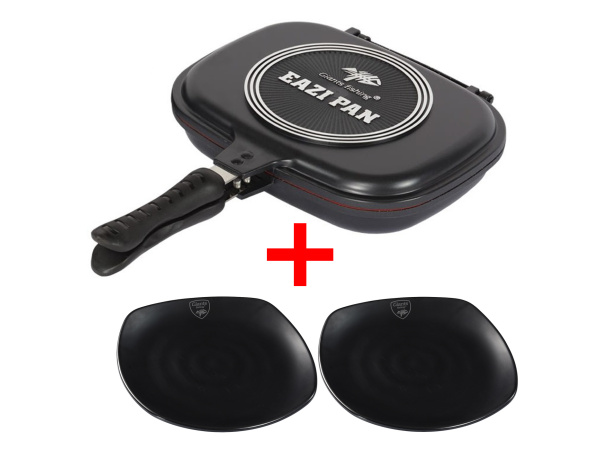 Giants fishing Akční set Pánev na vaření Eazi Medium + 2x Talíř Plate Black Large!