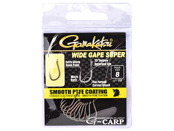 Gamakatsu - Háčky G-CARP Wide Gape Super, vel. 6, bal. 10ks, grey