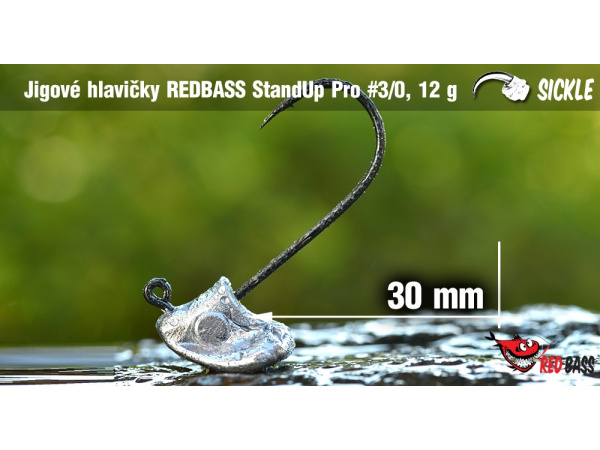 Red Bass - Neváznoucí jigová hlavička StandUp Pro Sickle, vel. 3/0, bal. 5ks