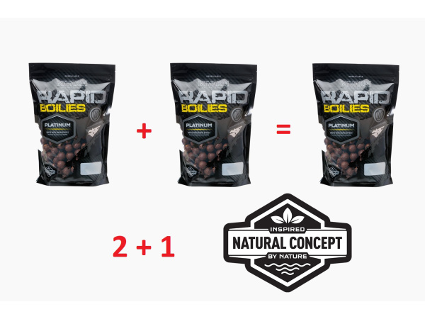 Akce 2+1 Rapid Boilies Platinum 20mm 950g