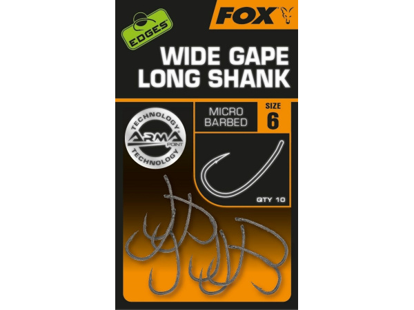 FOX - Háčky Edges Armapoint Super WIDE GAPE LONG SHANK