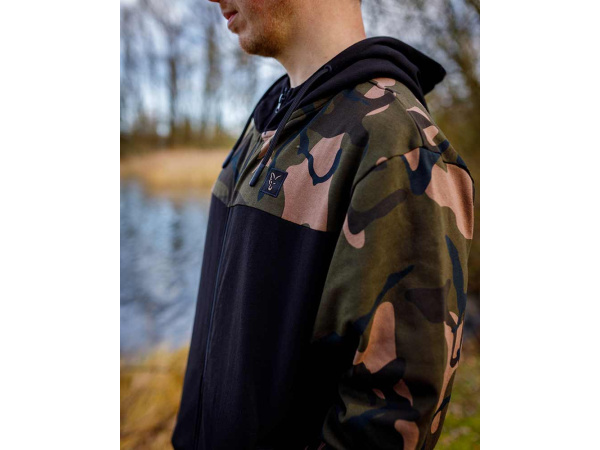 Fox LW Black/Camo Split Zip Hoody