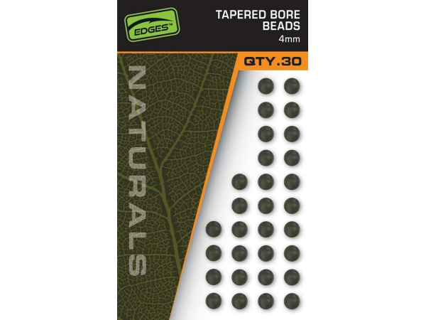 FOX - Nárazové Kuličky Naturals Tapered Bore Beads 30ks, 4mm